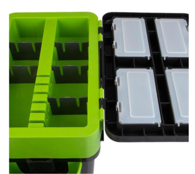Ящик зимний Helios FishBox односекционный зелёный с двумя стаканами 19л