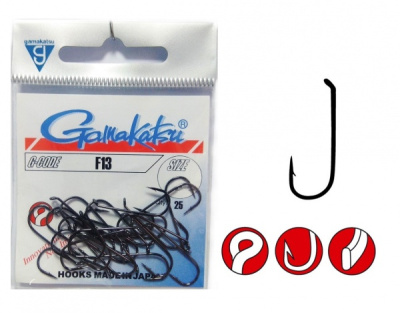 Крючки Gamakatsu F13, №4, (25шт) Крючки Gamakatsu F13, №4, (25шт)