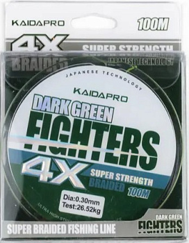 Плетеный шнур Kaida Fighters PE X4 100м (0.30mm)