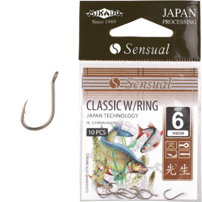 Крючок одинарный Mikado Sensual Classic W/Riing LBR №6 Крючок одинарный Mikado Sensual Classic W/Riing LBR №6