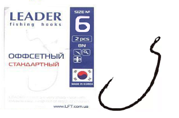 Крючок офсетный Leader Стандарт BN (№6)