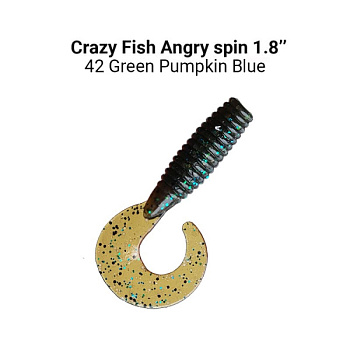 Приманка силиконовая Crazy Fish Angry Spin 1.8''  (79-45-42-6)
