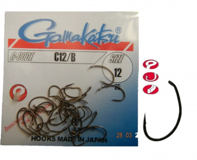 Крючки Gamakatsu Hook C12/B,  №12, Bronze (25шт)