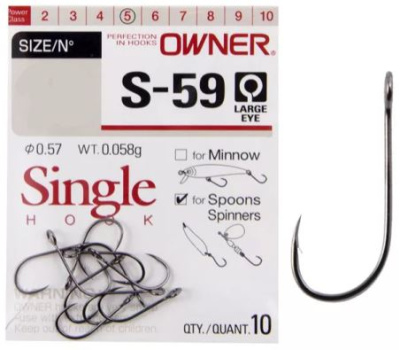 Крючок одинарный Owner 51580 S-59¶ Крючок одинарный Owner 51580 S-59¶