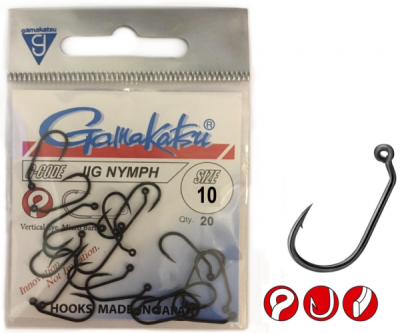 Крючок одинарный Gamakatsu Nymph Jig Black №10