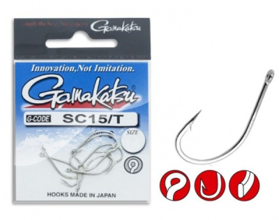 Крючок одинарный Gamakatsu SC15/T US-LB Tin №3/0 Крючок одинарный Gamakatsu SC15/T US-LB Tin №3/0