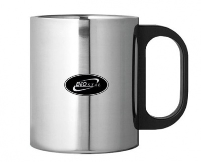 Термокружка Biostal 0,45л с пластиковой ручкой с крышкой