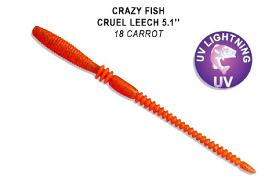 Приманка силиконовая Crazy Fish Cruel Leech 4'', 10 см