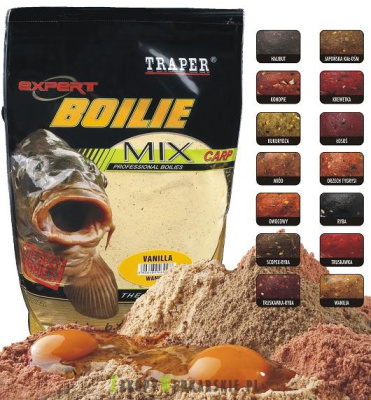 Бойлы Traper Expert Mix, 1 kg, Japońska Kałamarnica – Ośmiornica