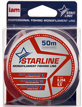 Леска Iam Starline монофильная 50м Transparent (0.234мм)