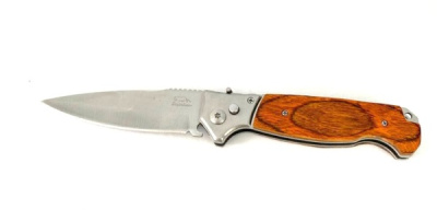 Нож складной Stainless большой дерево в чехле