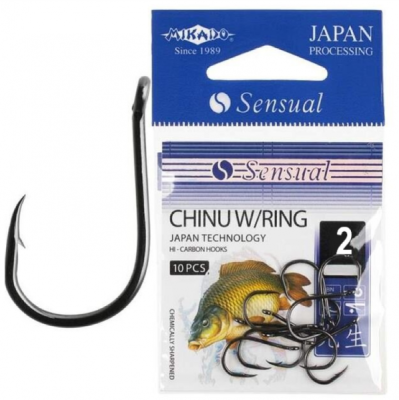 Крючок одинарный Mikado Sensual Chinu W/Ring BN №2