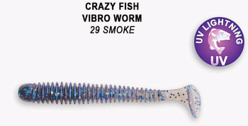 Приманка силиконовая Crazy Fish Vibro Worm 2" 5см  (3-50-29-6)