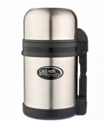 Термос Biostal 1,2л универсальный с дополнительной чашкой с ручкой и ремешком