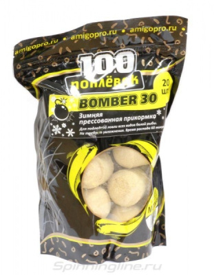 Прикормка "100 Поклёвок", Bomber- 30, дой-пак 20 шаров 500g Прикормка "100 Поклёвок", Bomber- 30, дой-пак 20 шаров 500g
