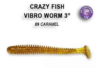 Приманка силиконовая Crazy Fish Vibro Worm 3" 7,5см (11-75-9-6)