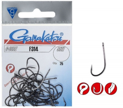 Крючки Gamakatsu F314/0, №2, (25шт) Крючки Gamakatsu F314/0, №2, (25шт)