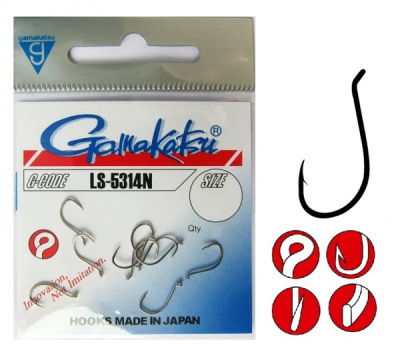Крючки Gamakatsu LS-5314N, №7/0, (6шт) Крючки Gamakatsu LS-5314N, №7/0, (6шт)