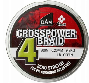 Плетеный шнур Dam Crosspower 4-Braid 300м  (0.20mm)
