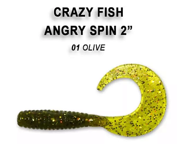 Приманка силиконовая Crazy Fish Angry Spin 2'' 4,5 см (21-45-1-6)