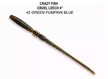 Приманка силиконовая Crazy Fish Cruel Leech 4'' 10 см (41-100-42-6, (7шт/уп))