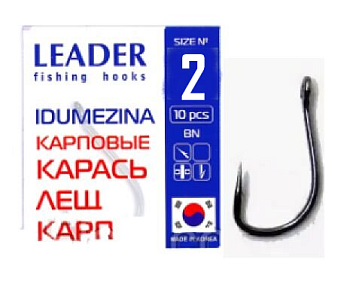 Крючок одинарный Leader Idumezina BN (№2)