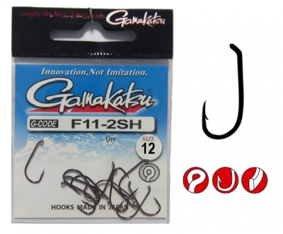 Крючок одинарный Gamakatsu F11-2SH Black №12