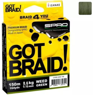 Плетеный шнур Spro Got Braid 0,16мм 150м Green