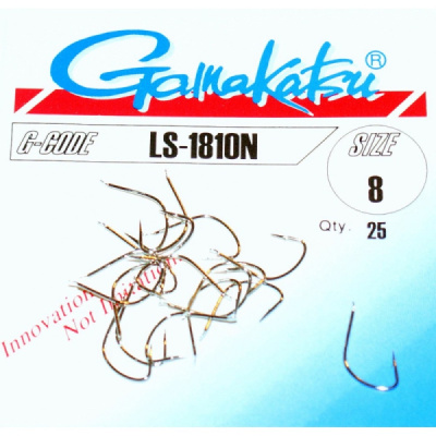 Крючки Gamakatsu LS-1810N, №8, Nickel, (25шт) Крючки Gamakatsu LS-1810N, №8, Nickel, (25шт)