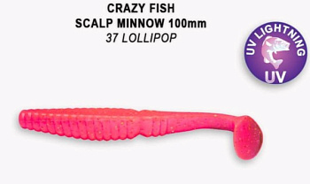Приманка силиконовая Crazy Fish Scalp Minnow 4" 10см (18-100-37-6)