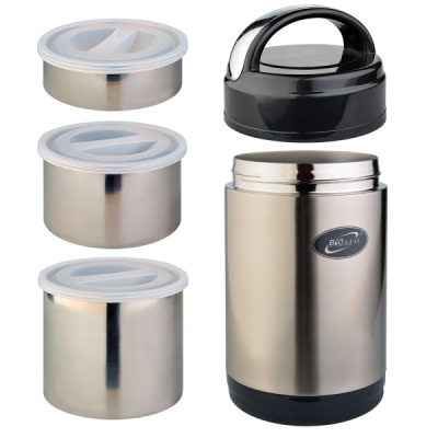 Термос Biostal, 1,8л (NR1800), c широким горлом, 3 контейнера