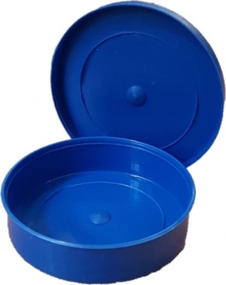 Коробочка круглая синяя (мотыльница) пластик