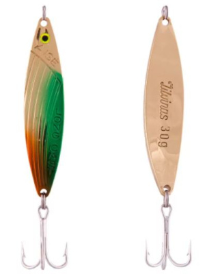 Блесна Aise Zilvinas Long Cast 23г латунь окрашенная - зеленая спина/оранжевый Блесна Aise Zilvinas Long Cast 23г латунь окрашенная - зеленая спина/оранжевый