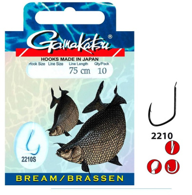 Крючок + поводок Gamakatsu BKD-2210S, №10, 0.14mm, 75cm, (10шт) Крючок + поводок Gamakatsu BKD-2210S, №10, 0.14mm, 75cm, (10шт)