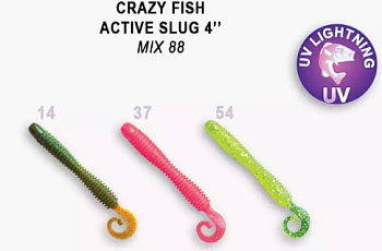 Приманка силиконовая Crazy Fish Active Slug 4" 10см (31-100-M88-6)