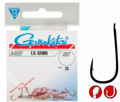 Крючок одинарный Gamakatsu LS-1310R Red №20¶ Крючок одинарный Gamakatsu LS-1310R Red №20¶