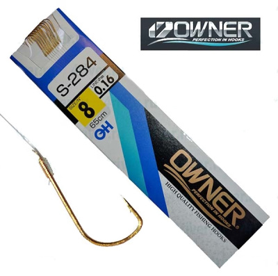 Крючки Owner+поводок 0.12mm, S-284, №12, 65cm Крючки Owner+поводок 0.12mm, S-284, №12, 65cm