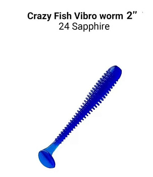 Приманка силиконовая Crazy Fish Vibro Worm 2" 5см  (3-50-24-6)