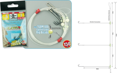 Система Spro 3HKS Flatfish Surf Fluoro Rig*5 №8