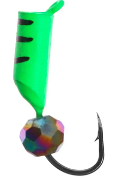 Мормышка Wolfram Столбик d3,0 мм 1,1г с граненным шариком Хамелеон (477, Зеленый)