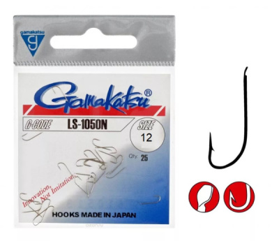 Крючки Gamakatsu LS-1050N, №12, Nickel, (25шт) Крючки Gamakatsu LS-1050N, №12, Nickel, (25шт)