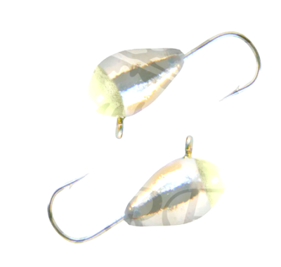 Мормышка Ладога вольфрамовая Конус с ушком посеребренная с фосфорной пяткой d3,0 мм №125