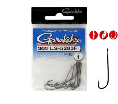 Крючки Gamakatsu LS-5283F, N/L, №1, (6шт) Крючки Gamakatsu LS-5283F, N/L, №1, (6шт)