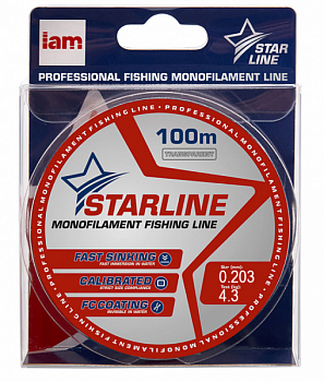 Леска Iam Starline монофильная 100м Transparent (0.203мм)