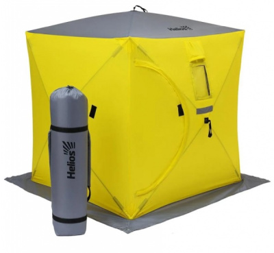 Палатка зимняя Helios Куб 1,5*1,5*1,7м желтый/серый