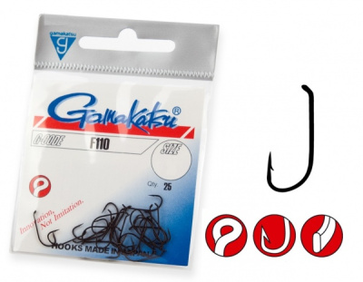Крючки Gamakatsu F110, №10, (25шт) Крючки Gamakatsu F110, №10, (25шт)