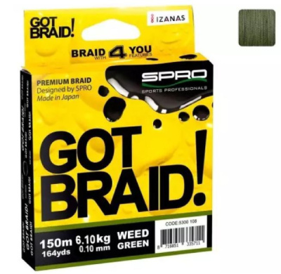 Плетеный шнур Spro Got Braid 0,10мм 150м Green