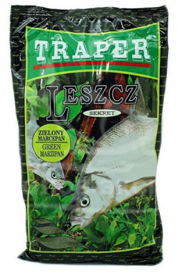 Прикормка Traper Sekret, 1kg, Lin-Karas Marcepan (зеленый)  