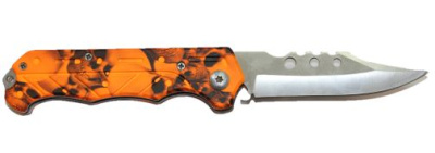 Нож складной Stainless оранжевый в чехле