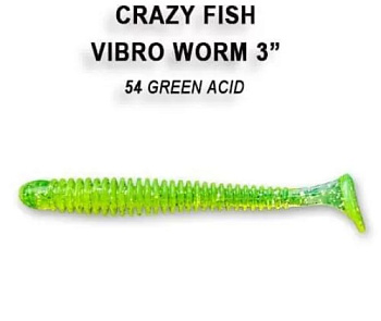Приманка силиконовая Crazy Fish Vibro Worm 3" 7,5см (11-75-54-6)